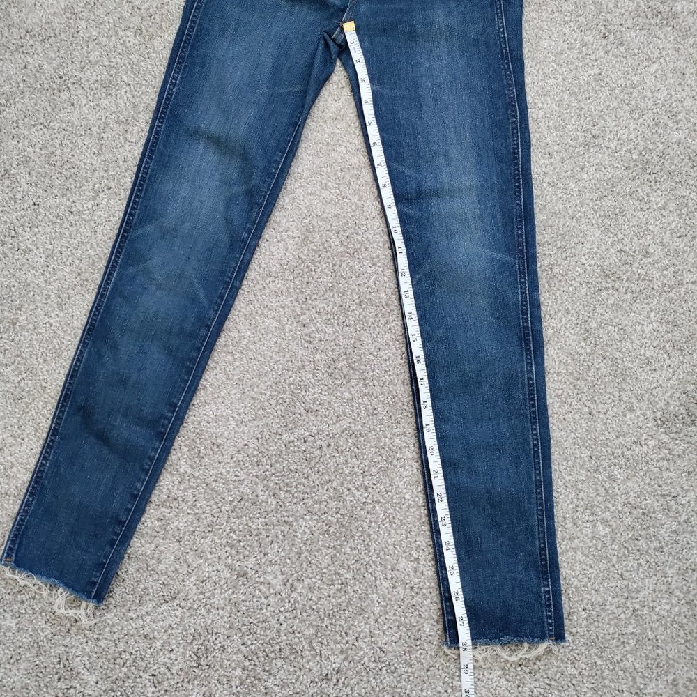 Madewell 9" High-Rise Skinny Jeans in Paloma Wash - Raw Hem Edition Size 25 - Picture 13 of 15